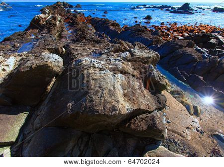 Form of the rock of Hiraiso Cretaceous coast, Japan