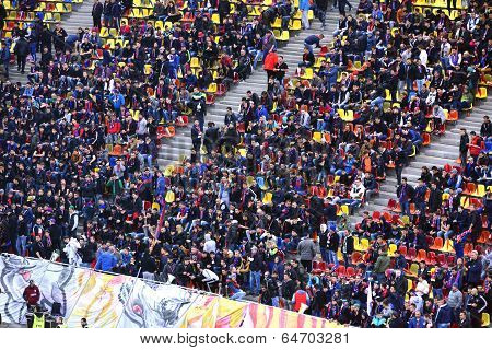 Crowd Of Football Supporters In A Stadium
