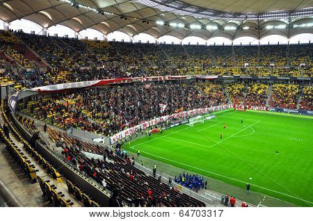 Ultras Of Dinamo Bucharest Soccer Club During A Match Against Steaua Bucharest