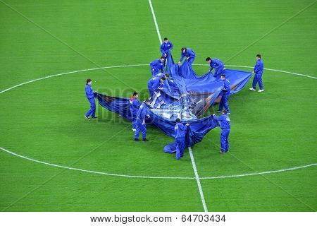 Ceremony Of The Beginning Of A Match Between Dinamo And Steaua Bucharest