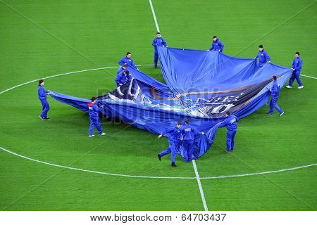 Ceremony Of The Beginning Of A Match Between Dinamo And Steaua Bucharest