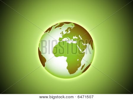 绿色美丽的地球的空间中