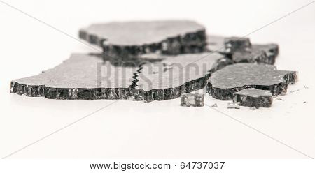 Tempered glass fragments.