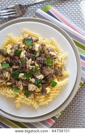 Spiral Pasta With Morel Mushrooms
