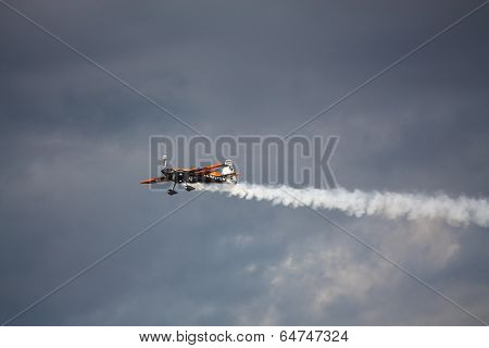 Riga, Latvia - August 20: Pilot From France Nicolas Ivanoff Participates In Riga Fai Elite Aerobatic