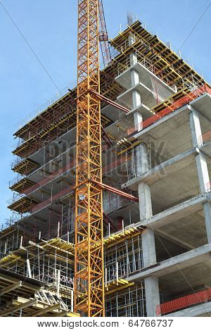 High-rise building under construction.