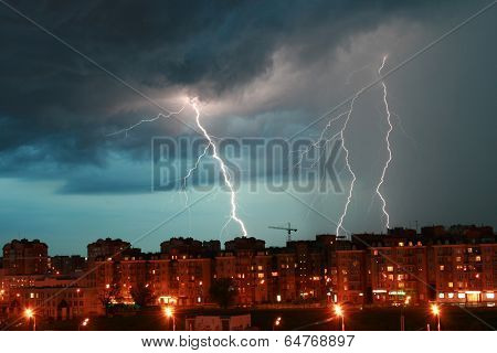 Lightning Over The City