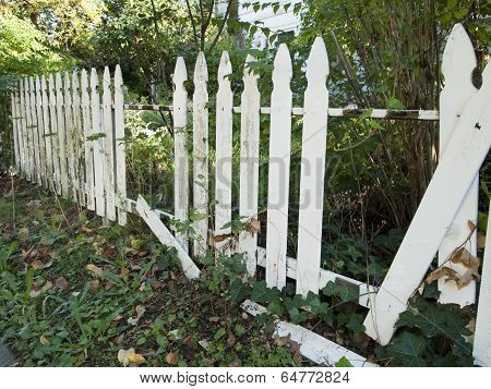 White Picket Fence Falling Apart