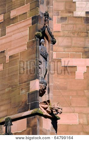 Sculpture on Cathedral, Lichfield.
