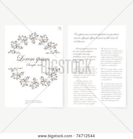 Vector template for folder, business card and invitation