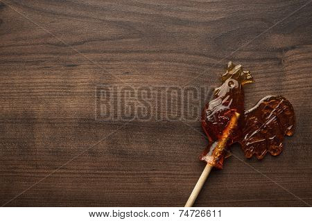 sugar lollipop rooster shaped