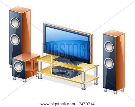 Sistema Home Theater con Widescreen LCD/Plasma TV