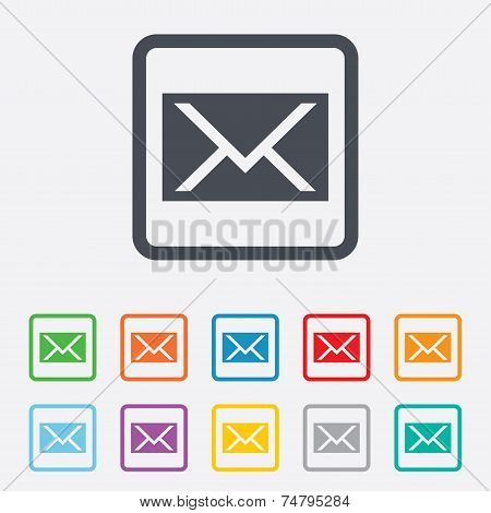 Mail icon. Envelope symbol. Message sign.