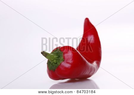 Red  Pepperr On  White Background.