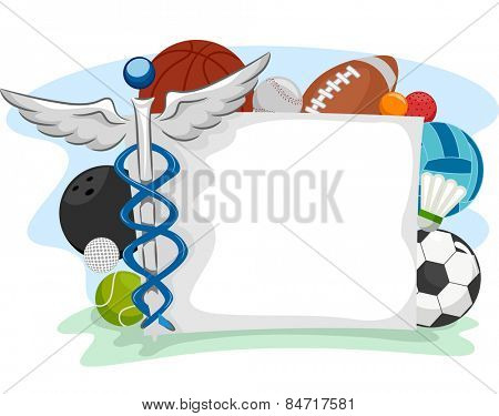 Frame Illustration of Icons Commonly Associated With Sports and Medicine