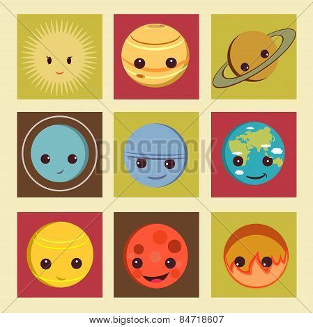 Planets icon set