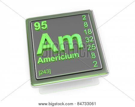 Americium. Chemical element. 3d