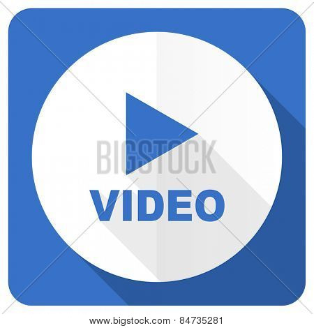 video blue flat icon  