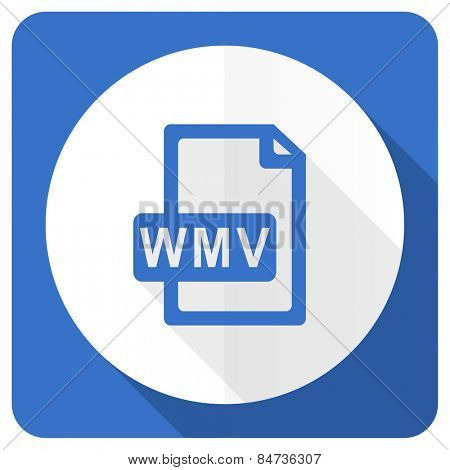 wmv file blue flat icon  