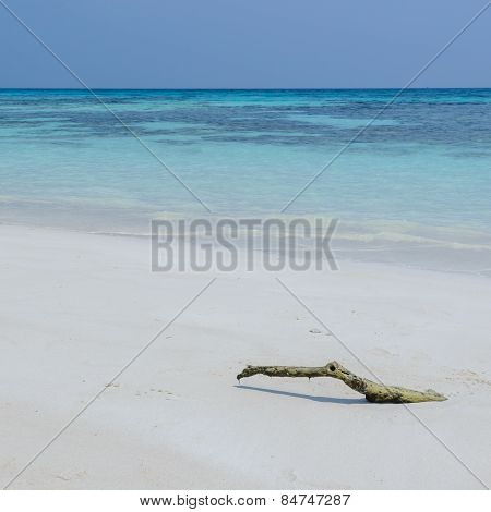 White Sand Beach And Crystal Clear Water