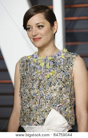 LOS ANGELES - FEB 22:  Marion Cotillard at the Vanity Fair Oscar Party 2015 at the Wallis Annenberg Center for the Performing Arts on February 22, 2015 in Beverly Hills, CA