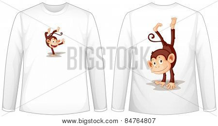 shirt with screen of monkey