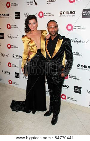 LOS ANGELES - FEB 22:  Nica & Joe at the Elton John Oscar Party 2015 at the City Of West Hollywood Park on February 22, 2015 in West Hollywood, CA