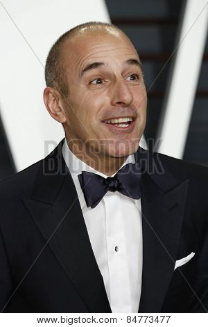 LOS ANGELES - FEB 22:  Matt Lauer at the Vanity Fair Oscar Party 2015 at the Wallis Annenberg Center for the Performing Arts on February 22, 2015 in Beverly Hills, CA