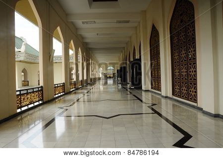 Corridor of Al Azim Mosque in Malacca, Malaysia