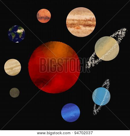Low poly solar system