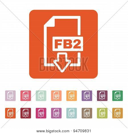 The Fb2 Icon. File Format Symbol. Flat
