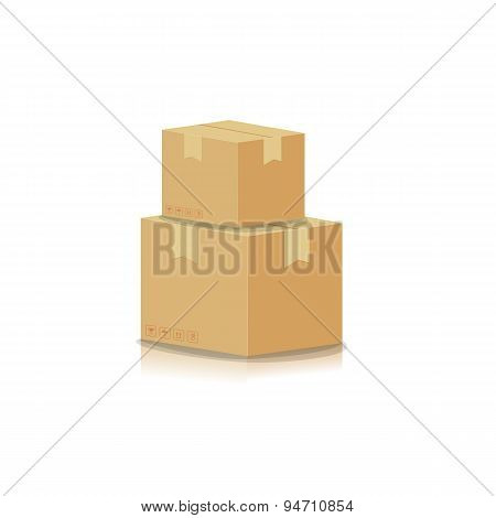 Stacking Box Isolated On White Background Vector Illustration