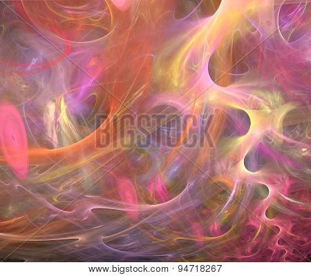Plasmatic Background Or Texture In Pink And Yellow