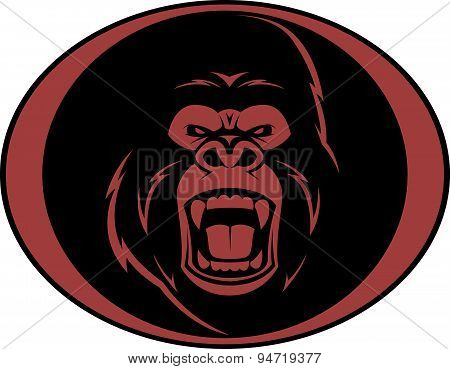 Angry gorilla head