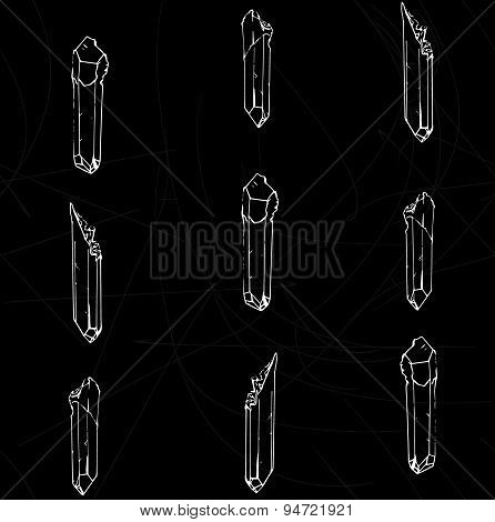 Seamless Pattern With White Crystals
