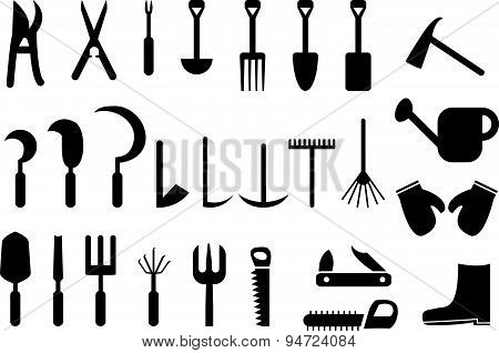 Set Of Garden Hand Tools Icon