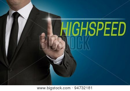 Highspeed Touchscreen Is Served By Businessman