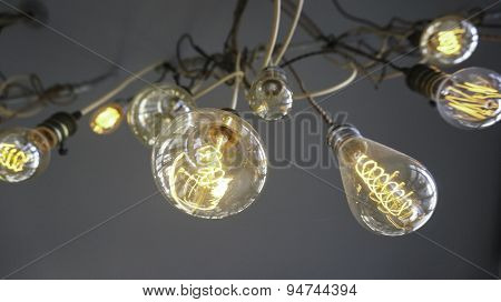 Light Bulbs In Retro Style