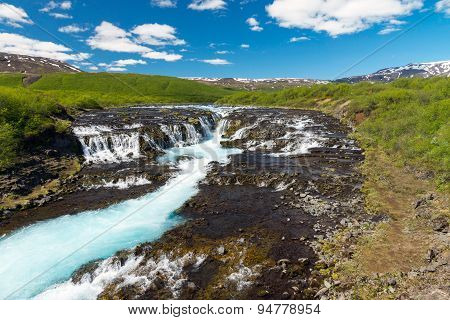 The Bruarfoss waterfall in Iceland