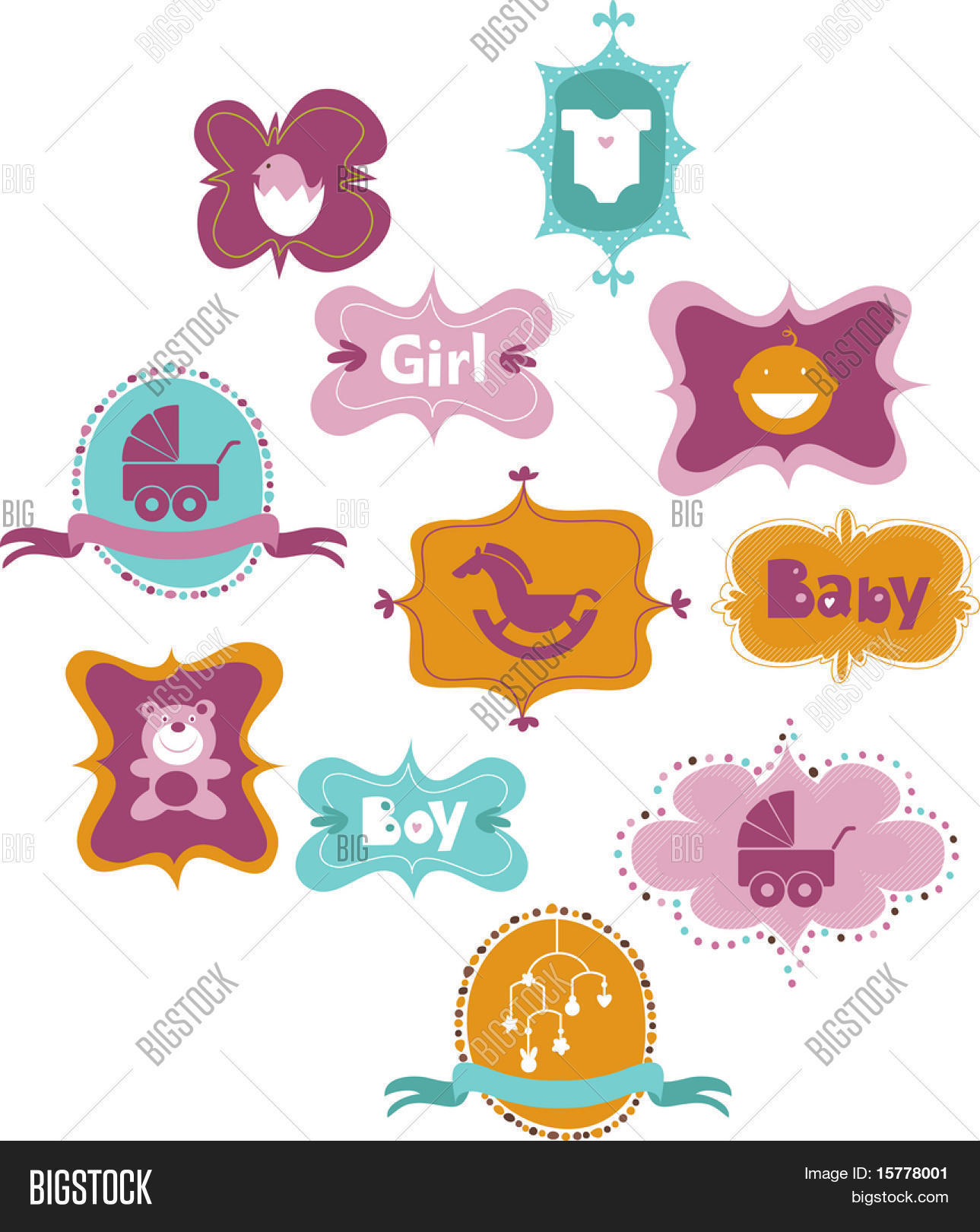 Set Frames Baby Icons Vector & Photo (Free Trial) | Bigstock
