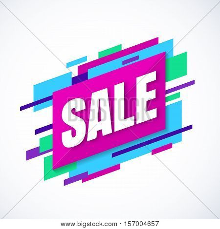 Sale banner, colroful abstract shapes. Vector illustration