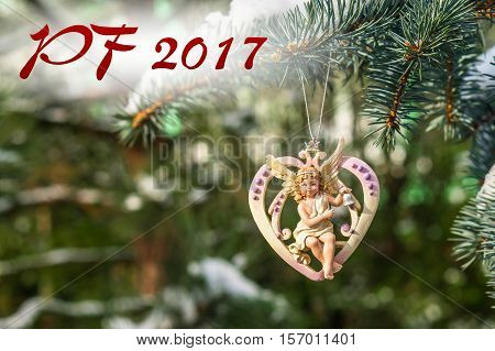 Pf 2017 - Heart With Angel, Christmas Decoration