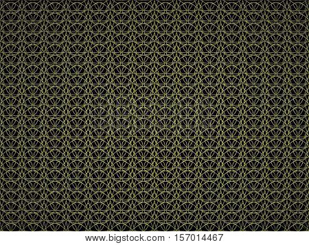 Abstract graphic background with tracery yellow pattern. 3d rendering.
