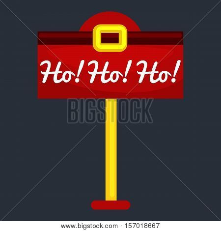 Christmas letter box to Santa isolated, Santa Claus xmas mail delivery postbox vector llustration, hohoho.