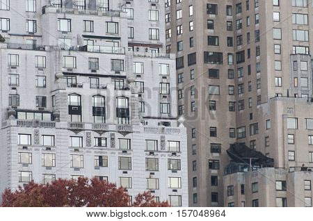 Architecture detail of residential buildings in New York City