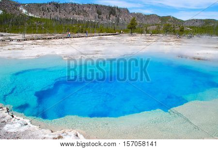The Sapphire Pool in Yellowstone National Park in Wyoming.