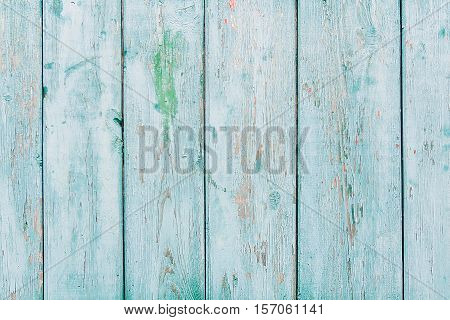 Vintage Blue Wood Background With Peeling Paint
