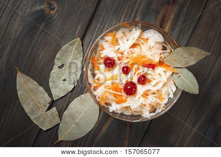 Sauerkraut With Cranberries And Bay Leaf