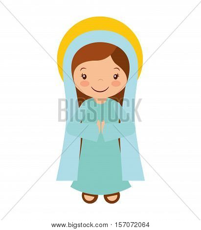 mary vigin manger character vector illustration design
