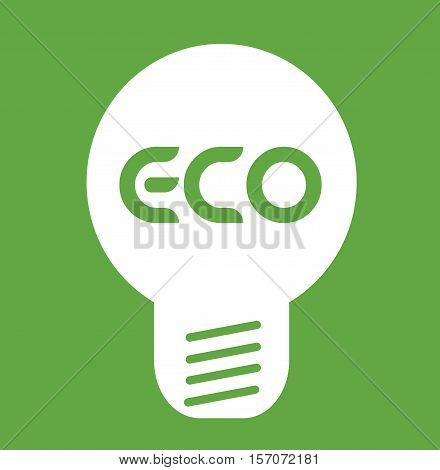 Eco Light Bulb Save Energy Green planet earth vector sign illustration stock